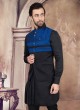 Black And Blue Color Nehru Jacket Set